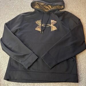 Under Armour sweater Mens small Black Digital Camo Logo Sweatshirt hoodie hunt